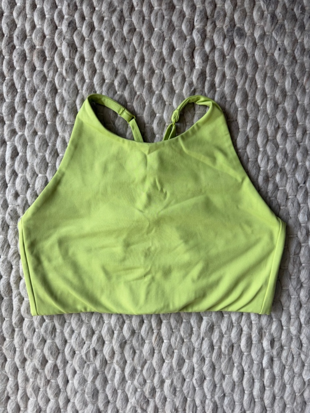Girlfriend Collective Topanga Halter Sports Bra Neon Lime Green M